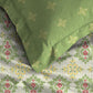Moments Queen Bedsheet Set, Clara Green|120 TC Cotton