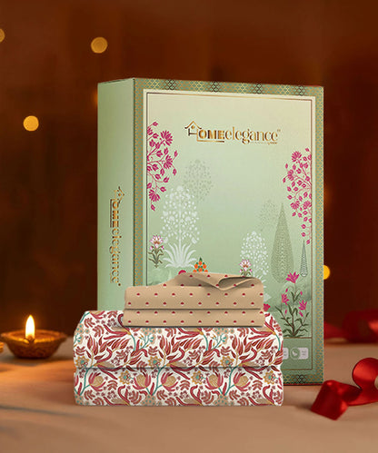 Moments Queen Bedsheet Set,Reverie Yellow|120 TC Cotton