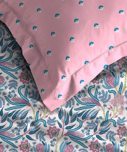 Moments Queen Bedsheet Set,Reverie Pink|120 TC Cotton