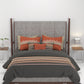 Carnival Gold Art Deco King Bedsheet, Athena Charcoal| 144 TC Cotton| 2 Pillow Covers