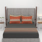 Carnival Gold Art Deco King Bedsheet, Athena Charcoal| 144 TC Cotton| 2 Pillow Covers