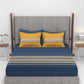 Carnival Gold Art Deco King Bedsheet, Athena Navy| 144 TC Cotton| 2 Pillow Covers
