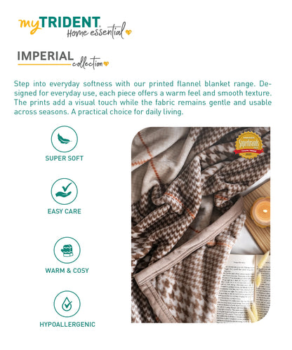 Home Essential Imperial Single Blanket, Estele| 290GSM Polyster