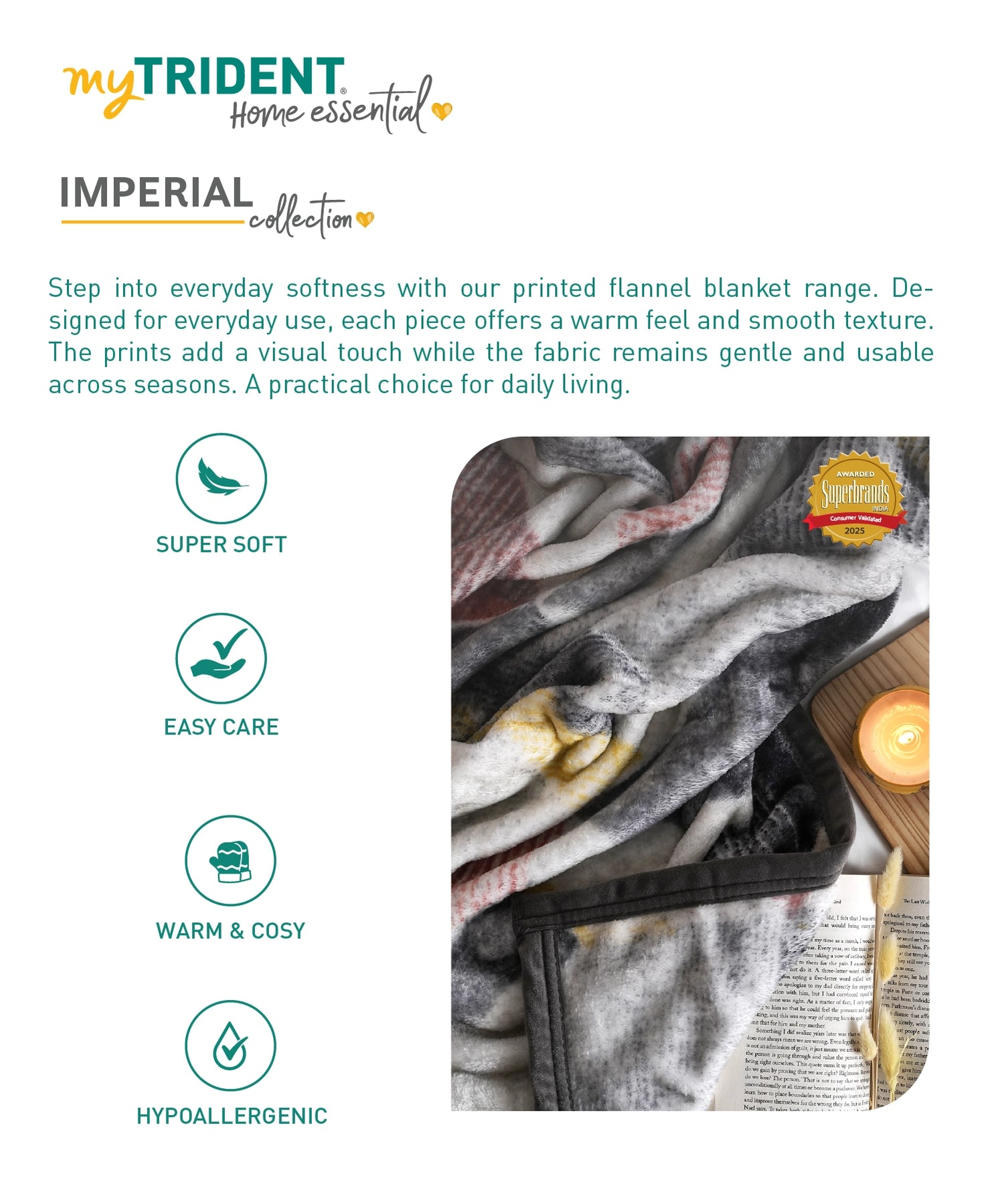 Home Essential Imperial Double Blanket, Levi| 290GSM Polyster