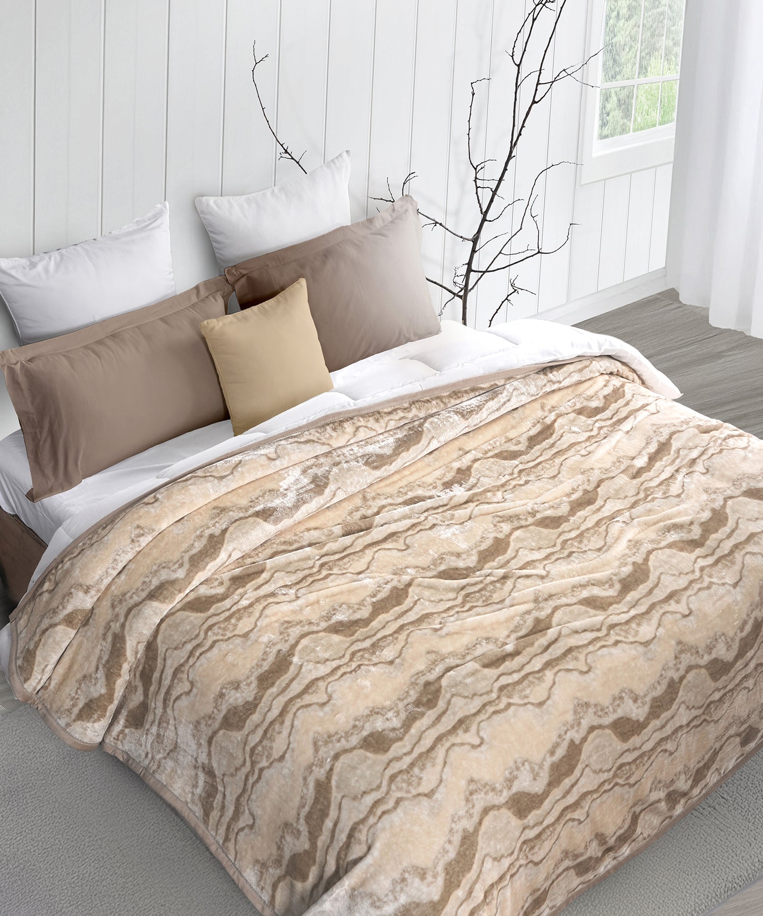 Home Essential Imperial Double Blanket, Terra| 290GSM Polyster