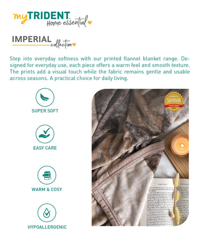 Home Essential Imperial Double Blanket, Willow| 290GSM Polyster