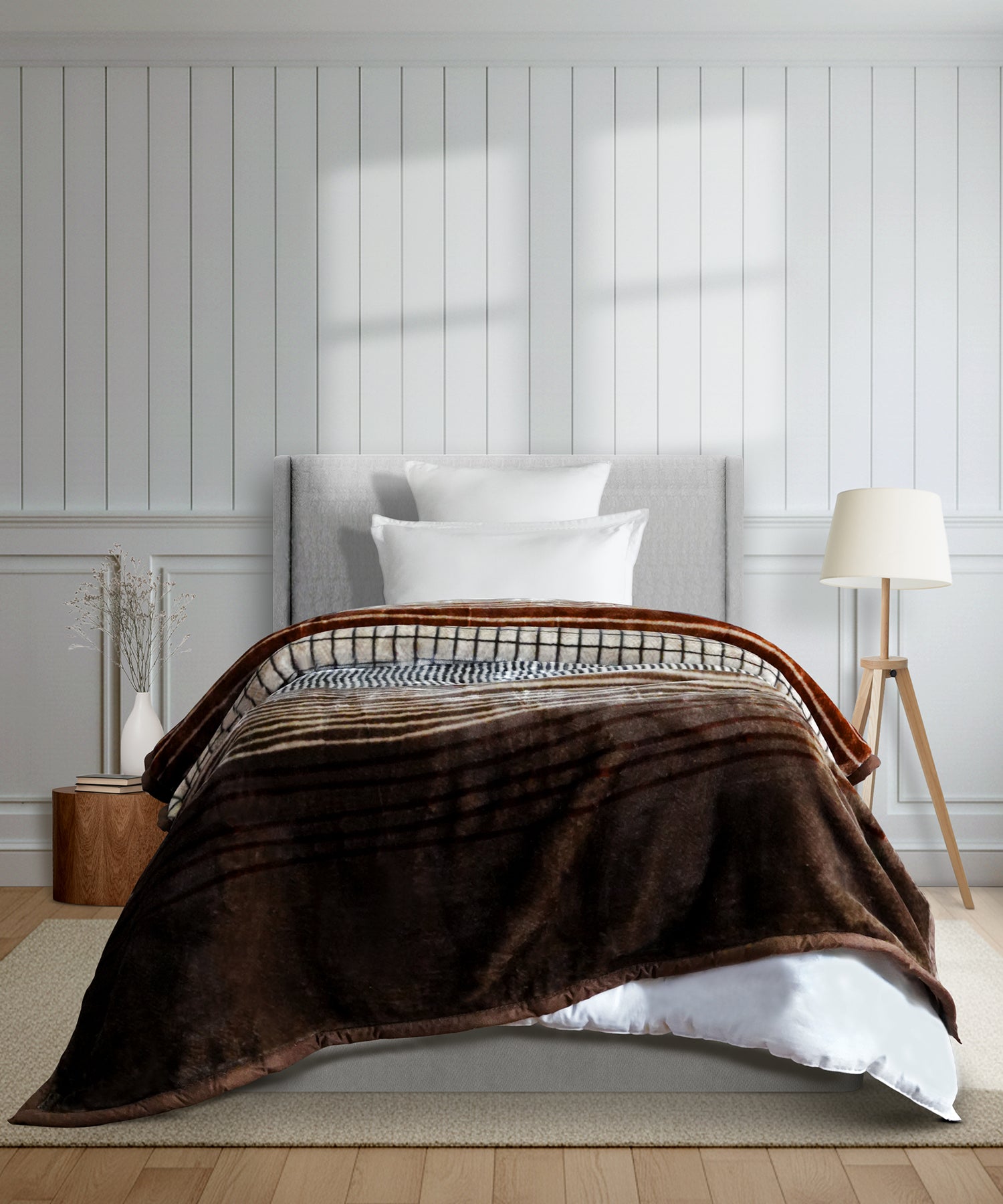 Home Essential Soft Sanctuary Single Blanket, Coco|1.8 KG Polyster