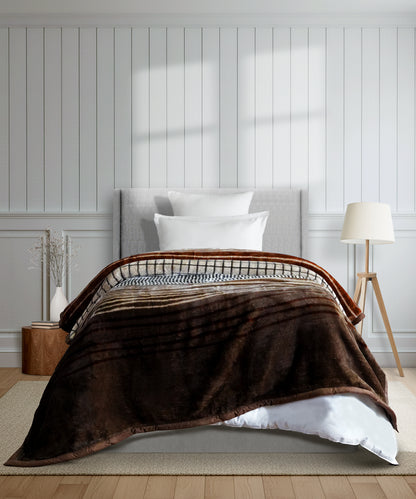 Home Essential Soft Sanctuary Single Blanket, Coco|1.8 KG Polyster