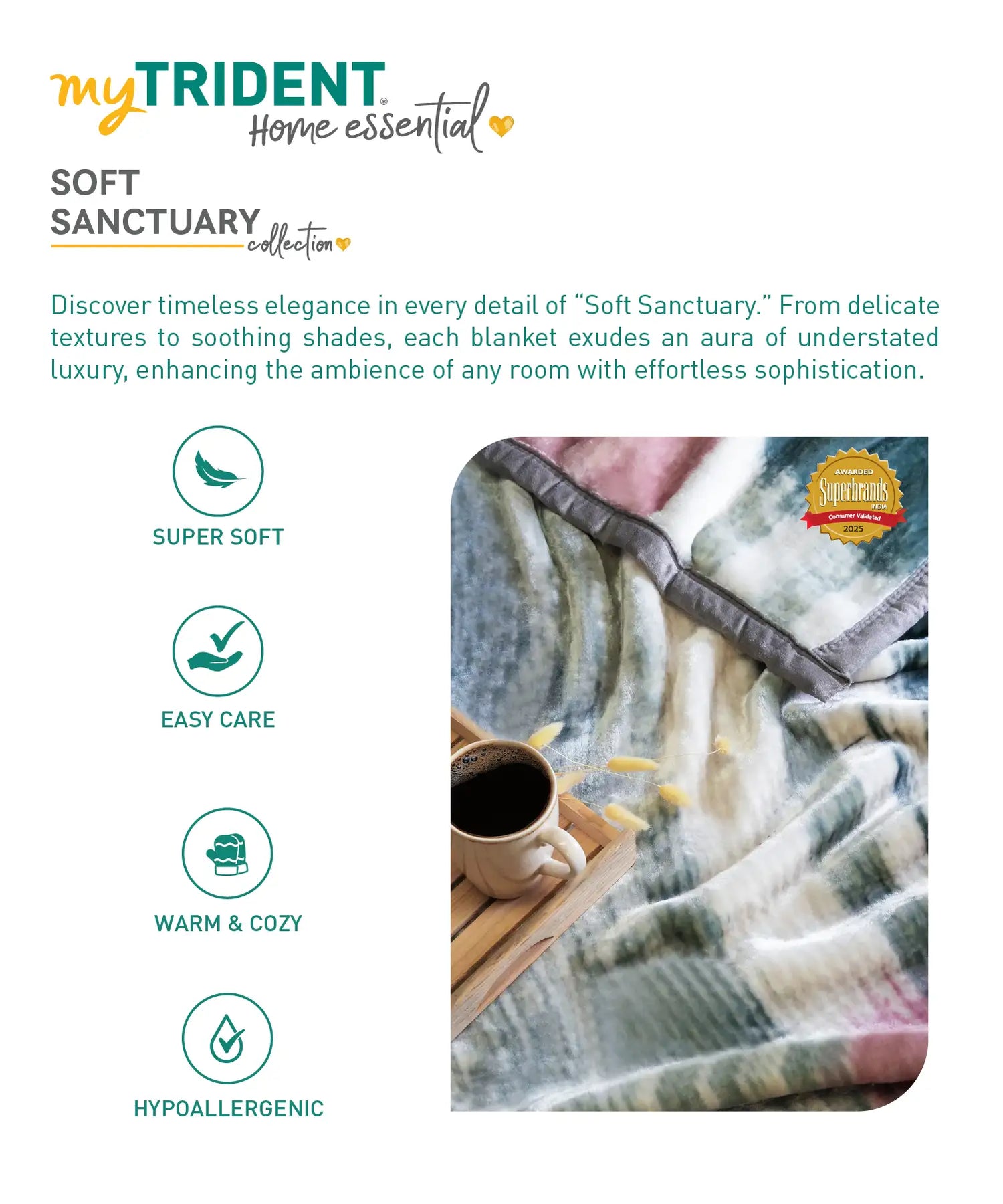 Home Essential Soft Sanctuary Double Blanket, Nolan|2.7 KG Polyster