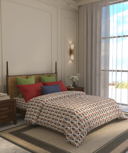 Home Essential  Suzani King Bedsheet, Bhar|144TC Cotton| 2 Pillow Covers