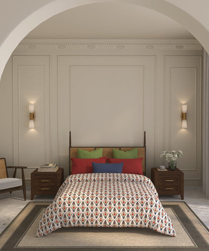 Home Essential  Suzani King Bedsheet, Bhar|144TC Cotton| 2 Pillow Covers