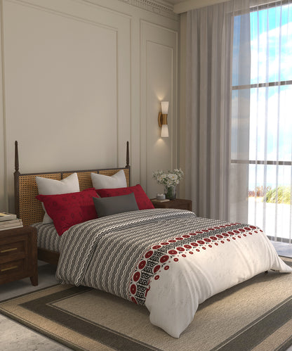 Home Essential  Suzani King Bedsheet, Chaand Bagh|144TC Cotton| 2 Pillow Covers