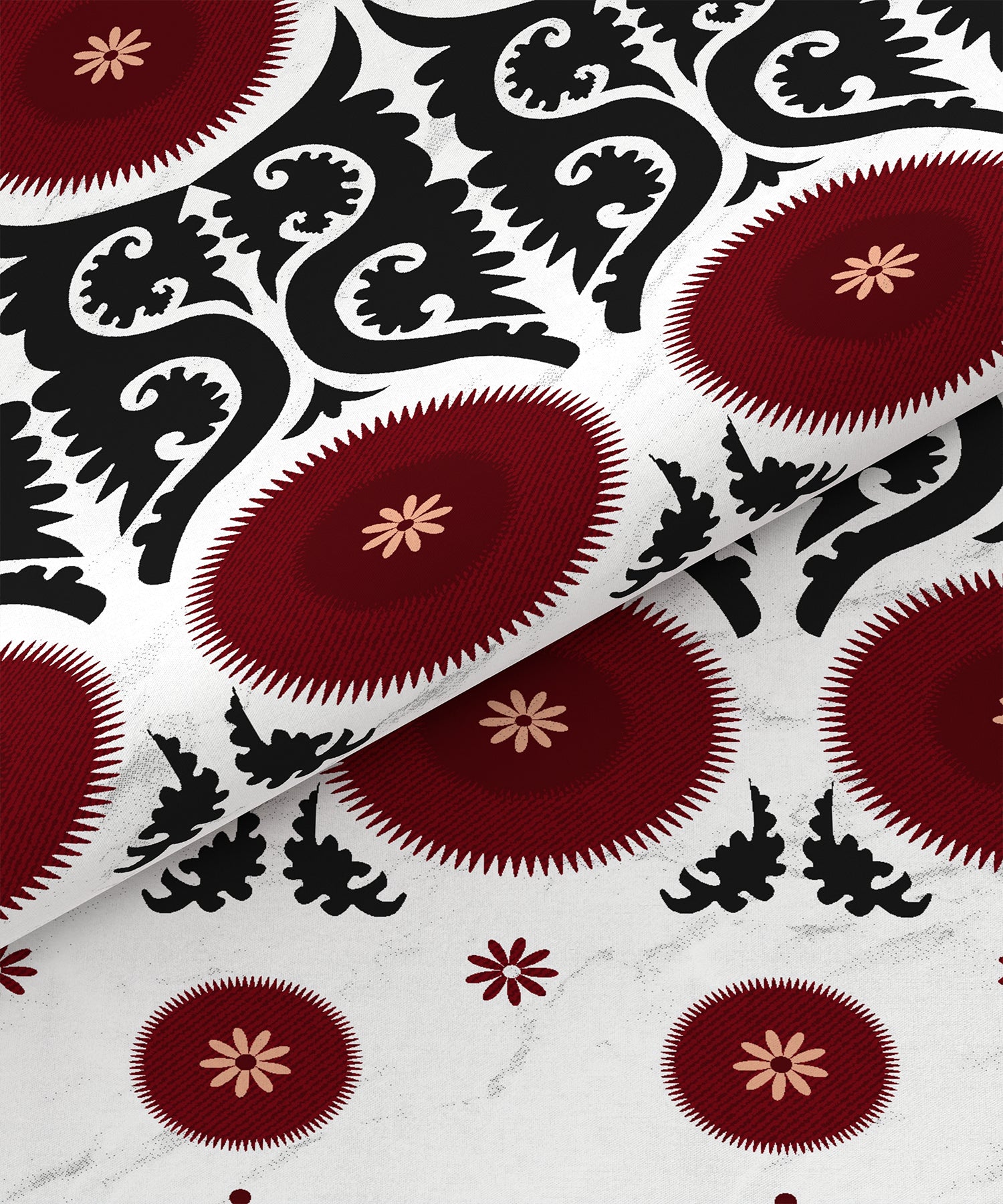 Home Essential  Suzani King Bedsheet, Chaand Bagh|144TC Cotton| 2 Pillow Covers