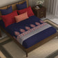 Home Essential  Suzani King Bedsheet, Neel Tara|144TC Cotton| 2 Pillow Covers