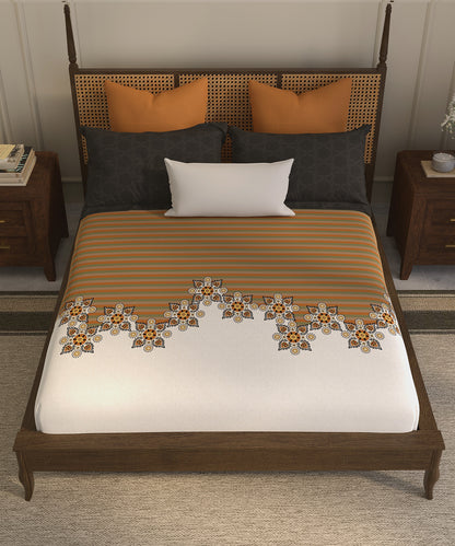 Home Essential  Suzani King Bedsheet, Silsila|144TC Cotton| 2 Pillow Covers