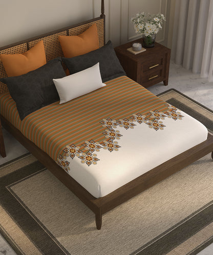 Home Essential  Suzani King Bedsheet, Silsila|144TC Cotton| 2 Pillow Covers