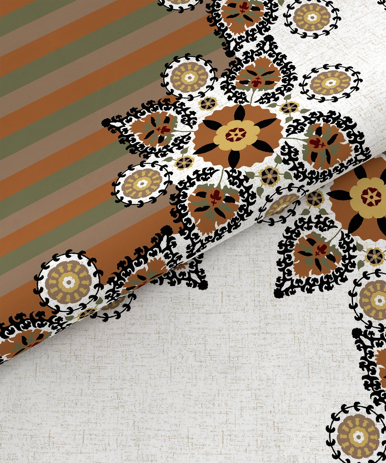 Home Essential  Suzani King Bedsheet, Silsila|144TC Cotton| 2 Pillow Covers