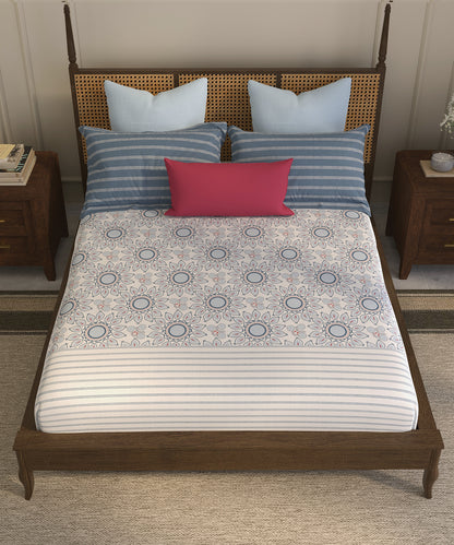 Home Essential  Suzani King Bedsheet, Vata Stuti|144TC Cotton| 2 Pillow Covers