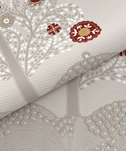 Home Essential  Suzani King Bedsheet, Zulfiyan|144TC Cotton| 2 Pillow Covers