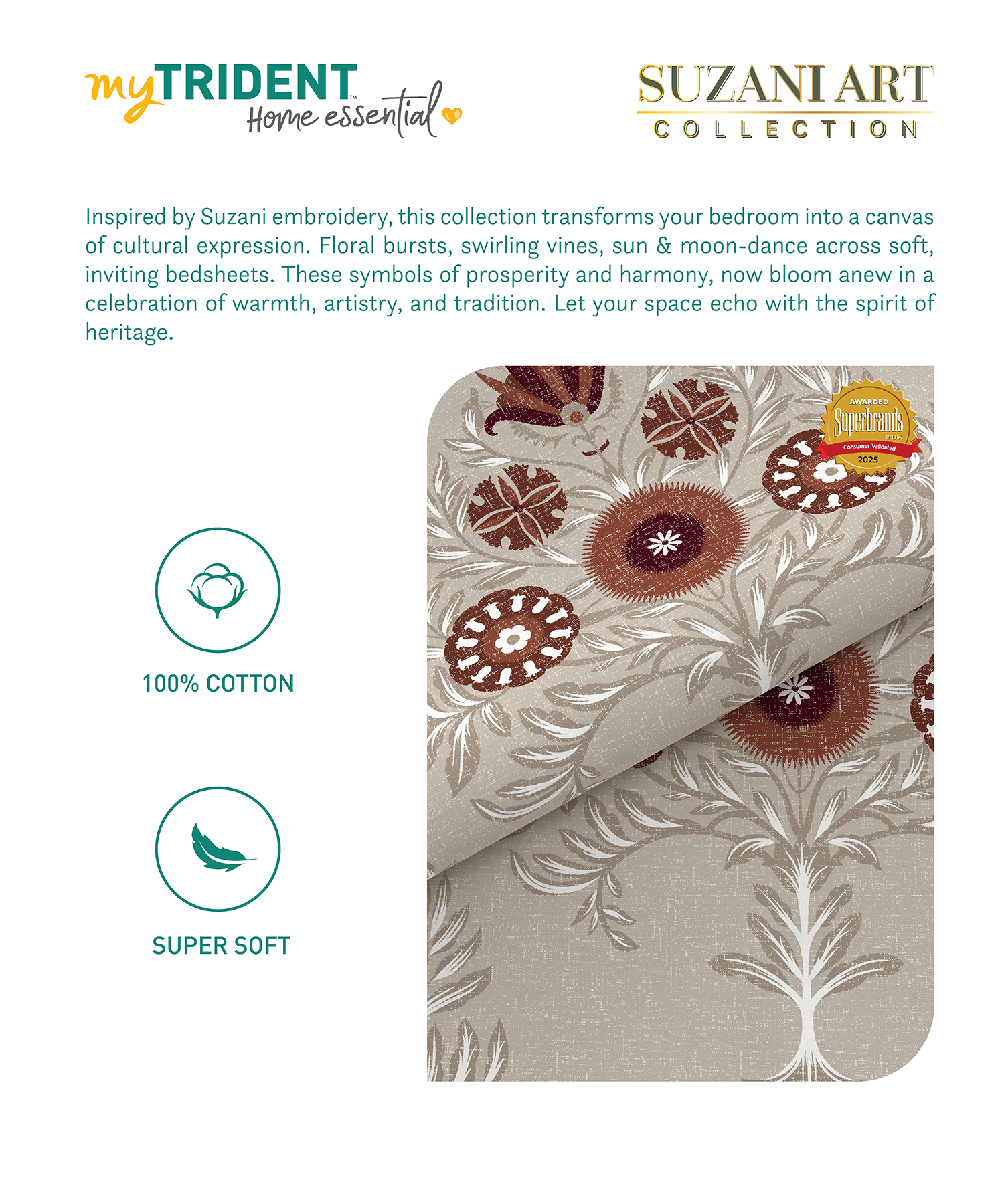 Home Essential Suzani Double AC Blanket/Comforter, Peepal Phool| 144 TC Cotton