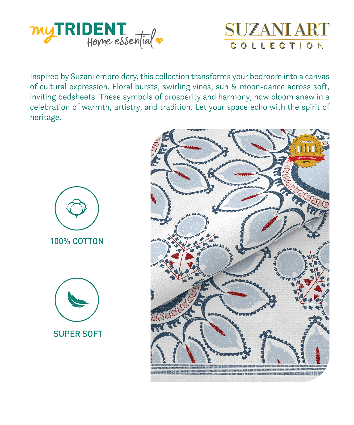 Home Essential Suzani Double AC Blanket/Comforter, Vata Stuti| 144 TC Cotton