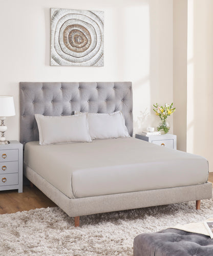 Nectarsoft Signature Select King Bedsheet Set, Pebble|400 TC Cotton| 2 Pillow Covers