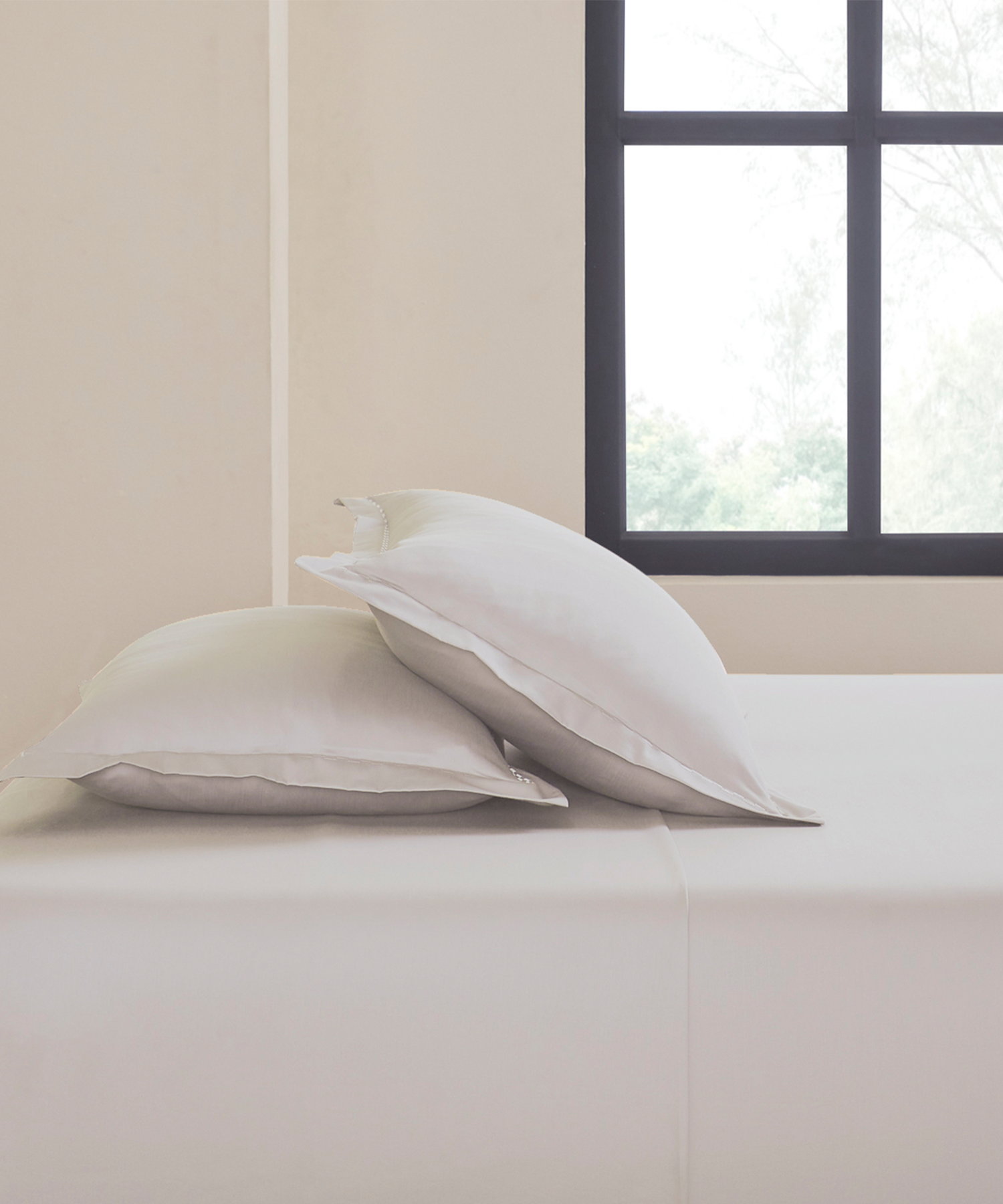 Nectarsoft Signature Select King Bedsheet Set, Pebble|400 TC Cotton| 2 Pillow Covers