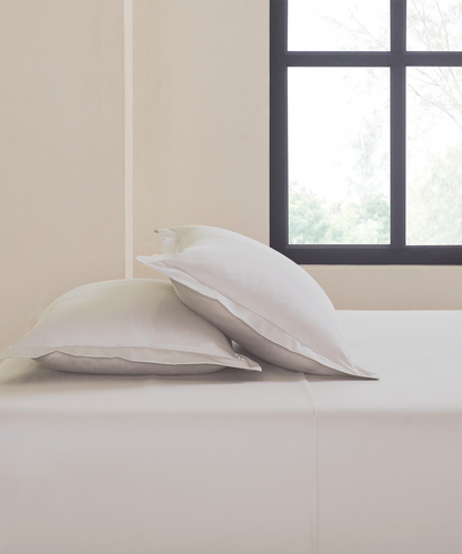 Nectarsoft Signature Select King Bedsheet Set, Pebble|400 TC Cotton| 2 Pillow Covers