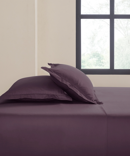Nectarsoft Signature Select King Bedsheet Set, Grape|400 TC Cotton| 2 Pillow Covers