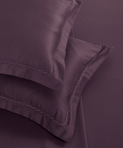 Nectarsoft Signature Select King Bedsheet Set, Grape|400 TC Cotton| 2 Pillow Covers