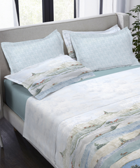 Indulgence Painterly Pattern King Bedsheet Set, Hillside Harvest|300 TC Cotton| 4 Pillow Covers