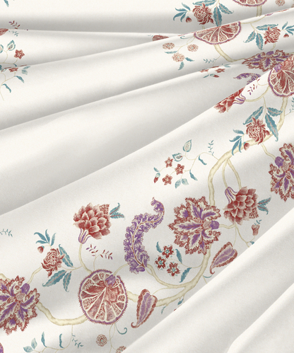 Nectarsoft Elite King Bedsheet Set, Rumi| 400 TC Cotton| 4 Pillow Covers