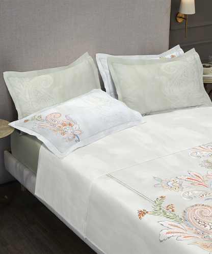 Nectarsoft Elite King Bedsheet Set, Mizuki| 400 TC Cotton| 4 Pillow Covers