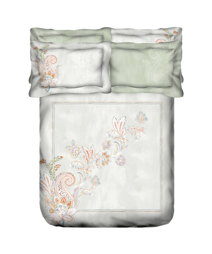 Nectarsoft Elite King Bedsheet Set, Mizuki| 400 TC Cotton| 4 Pillow Covers