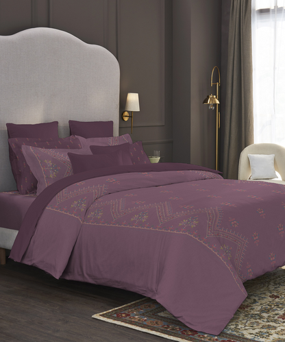 Nectarsoft Elite King Bedsheet Set, Rose Dust| 400 TC Cotton| 4 Pillow Covers