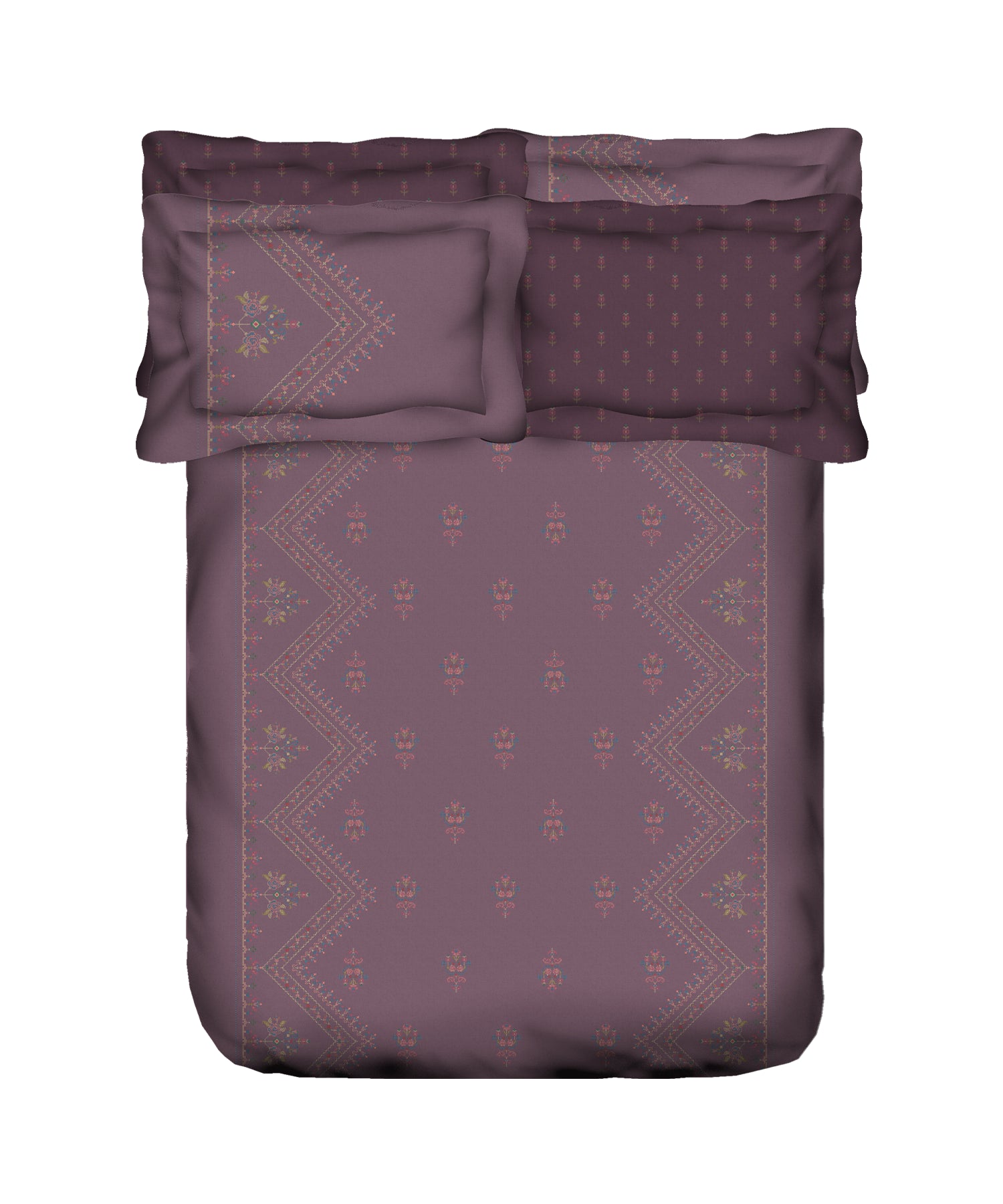 Nectarsoft Elite King Bedsheet Set, Rose Dust| 400 TC Cotton| 4 Pillow Covers