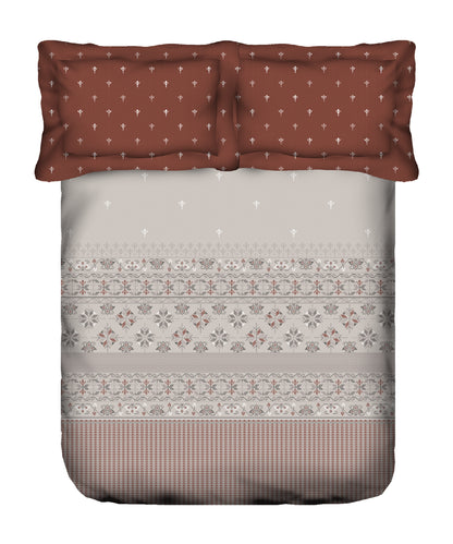Sanskriti King Bedsheet Gift Box| Kasuti Grey| 180 TC Cotton| 2 Pillow Covers