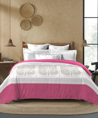 Sanskriti Double AC Comforter, Gond Art Pink| 180 GSM Polyester