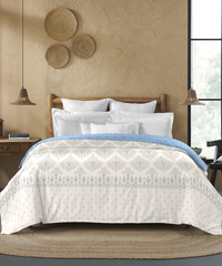Sanskriti Double AC Comforter, Kantha Blue| 180 GSM Polyester