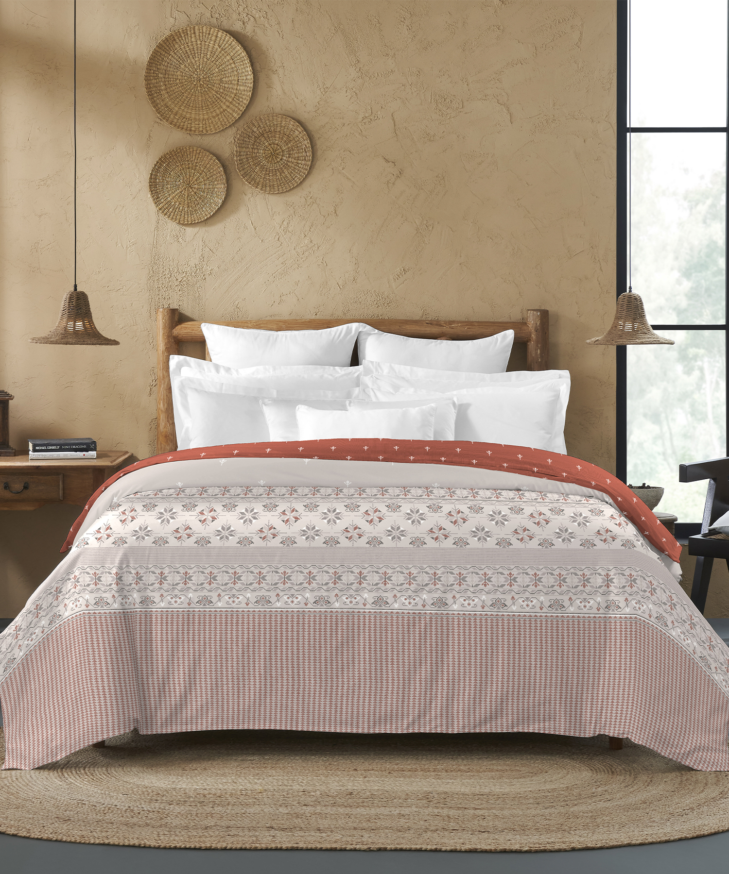 Sanskriti Double AC Blanket/Comforter, Kasuti Grey| 180 GSM Polyester| Reversible