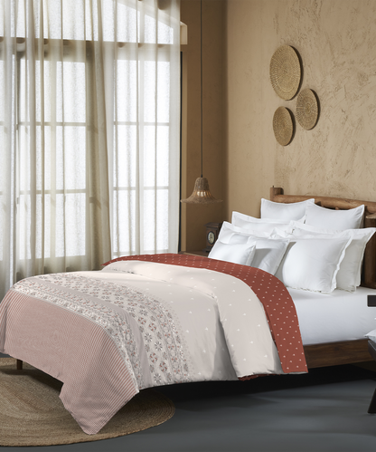 Sanskriti Double AC Blanket/Comforter, Kasuti Grey| 180 GSM Polyester| Reversible