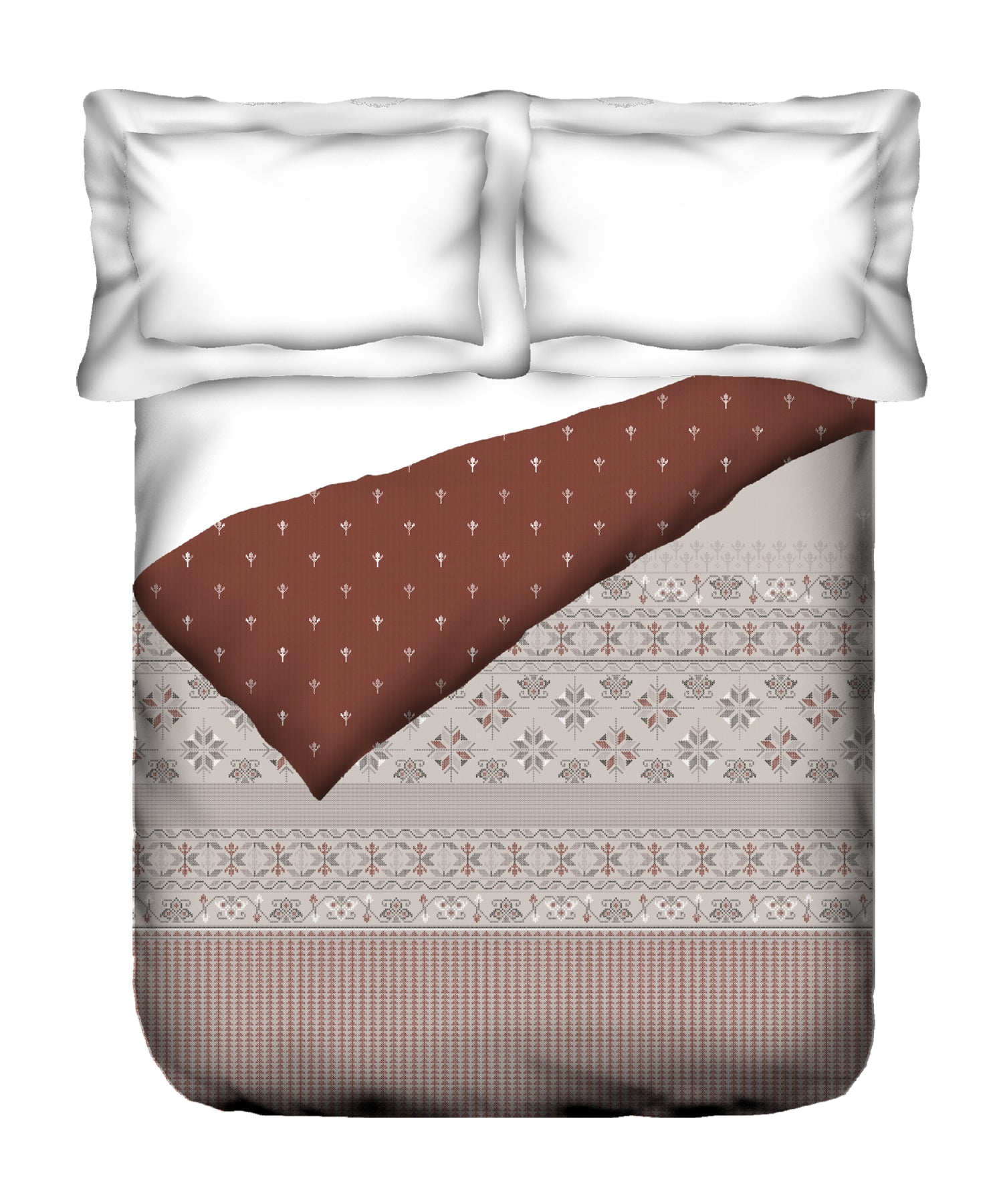 Sanskriti Double AC Blanket/Comforter, Kasuti Grey| 180 GSM Polyester| Reversible