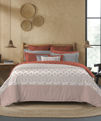 Sanskriti Bedding Set, Kasuti Grey| 180 TC, 180 GSM Cotton| 4 Pc Set