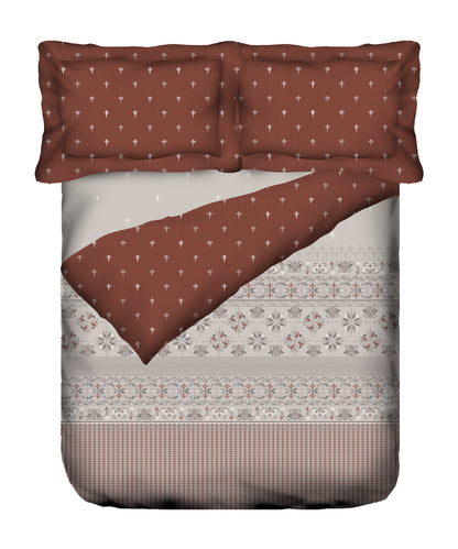 Sanskriti Bedding Set, Kasuti Grey| 180 TC, 180 GSM| 2 Pc Set