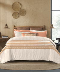 Sanskriti Bedding Set, Kullu Shawl Beige| 180 TC, 180 GSM Cotton| 4 Pc Set