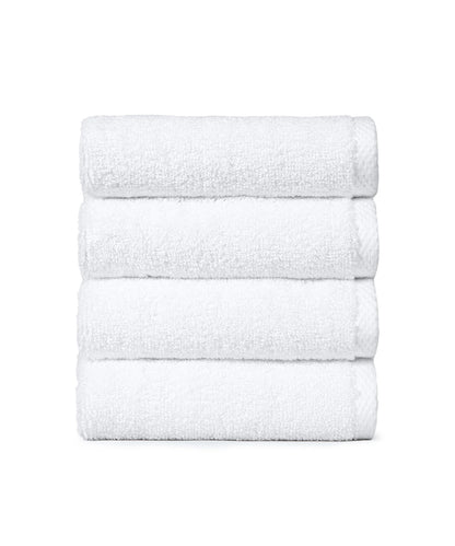 Organic Luxury 4Pc Wash Towel, White|650 GSM Organic Cotton