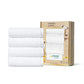 Organic Luxury 4Pc Wash Towel, White|650 GSM Organic Cotton