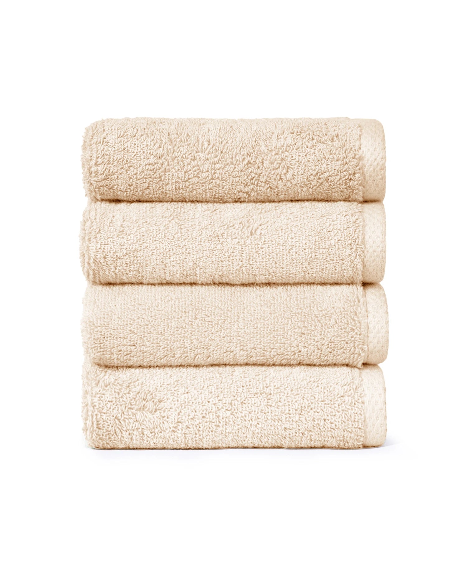 Organic Luxury 4Pc Wash Towel, Beige|650 GSM Organic Cotton