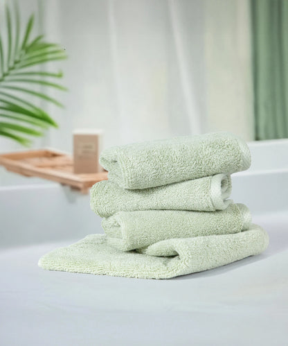 Organic Luxury 4Pc Wash Towel, Grey|650 GSM Organic Cotton
