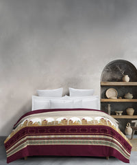 Classic Safarnama Double AC Comforter, Golden Chariot| 210 TC Cotton Shell 150 GSM Polyester Filling